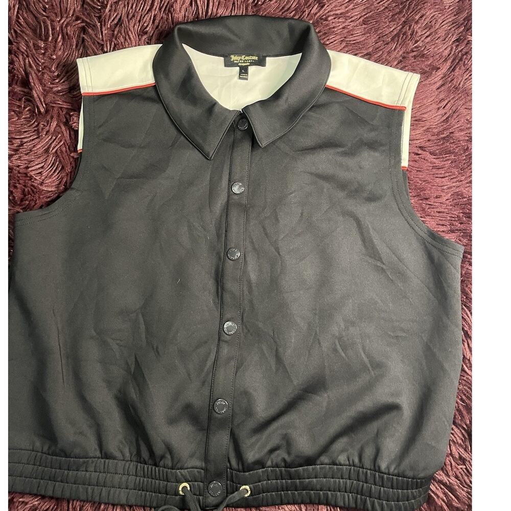 Juicy Couture Black Label Vest Gray Solid Sleeveless Women Size L